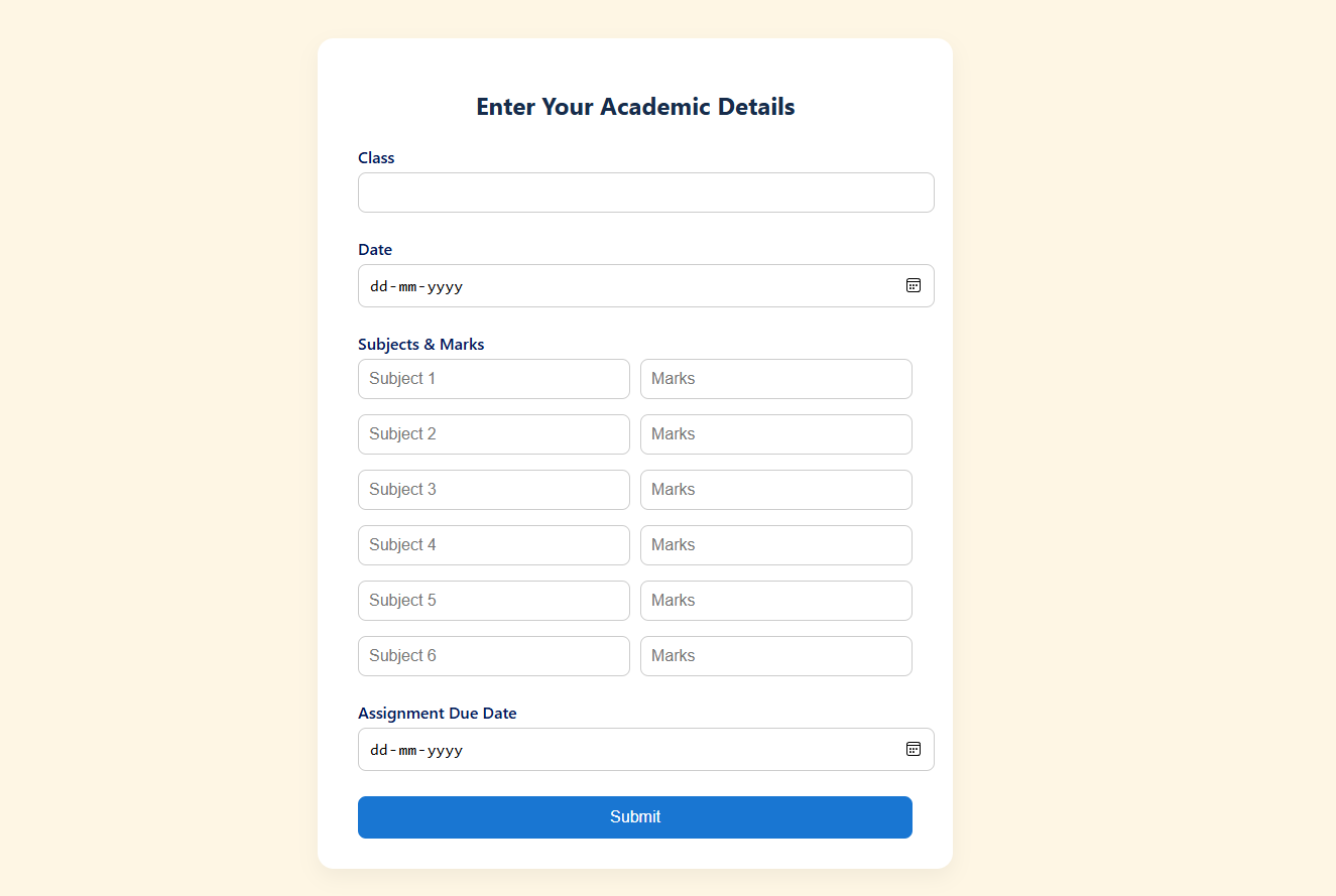 Academic Tracker Dashboard